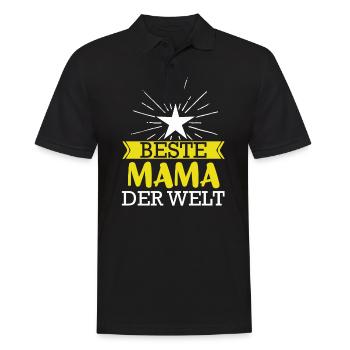Beste Mama der Welt - Männer Poloshirt - Schwarz - Vorne - Kai (181cm)