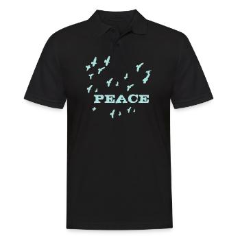 Peace - Männer Poloshirt - Schwarz - Vorne - Kai (181cm)
