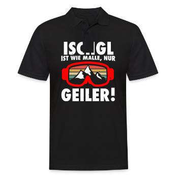 Ischgl ist wie Malle nur geiler - Männer Poloshirt - Schwarz - Vorne - Kai (181cm)