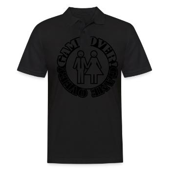 game over 001 - Männer Poloshirt - Schwarz - Vorne - Kai (181cm)