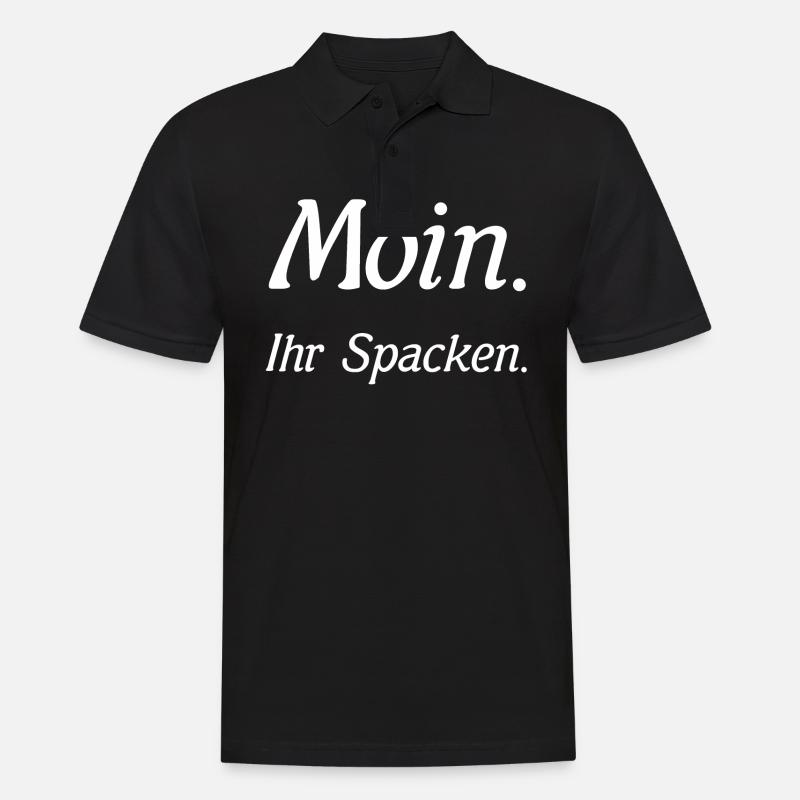Moin. Ihr Spacken. - Männer Poloshirt - Schwarz