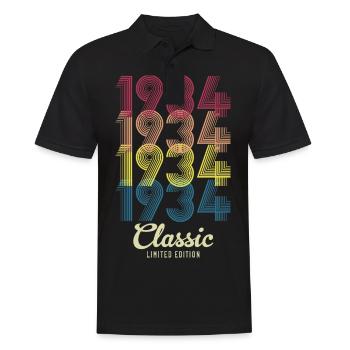 Januar 1934 geboren Geburtstag Mann Frau retro - Männer Poloshirt - Schwarz - Vorne - Kai (181cm)