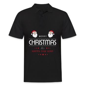 Weihnachten Merry Christmas Happy New Year - Männer Poloshirt - Schwarz - Vorne - Kai (181cm)