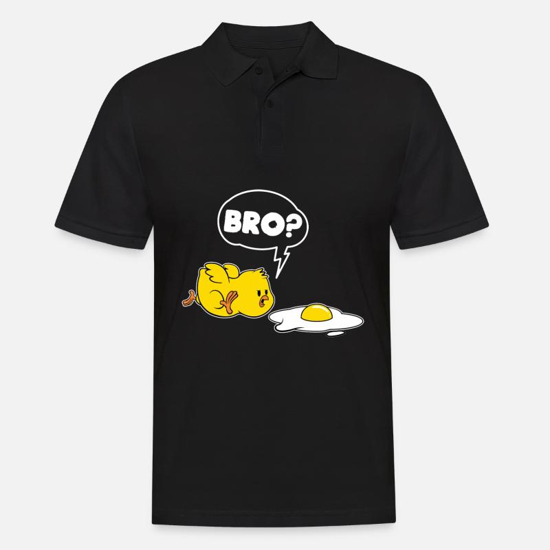 Funny chick and eggs - Men's Polo Shirt - black