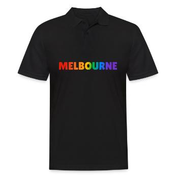 Melbourne Regenbogen LGBTQ Gay Pride - Männer Poloshirt - Schwarz - Vorne - Kai (181cm)