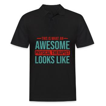 Physiotherapy Physiotherapist - Men's Polo Shirt - black - Front - Kai (181cm)