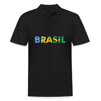 Conception de drapeau du Brésil en couleurs nationales - Polo Homme - noir - Devant - Kai (181cm)