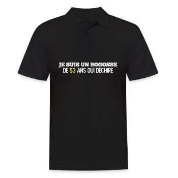 53 Year Old Bogosse / Man Birthday Gift - Men's Polo Shirt - black - Front - Kai (181cm)