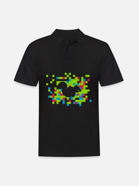 Eichhörnchen Kacheln Tier - Männer Poloshirt - Schwarz