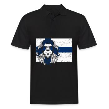 Finnland Löwen Flagge Finnische Flagge Geschenk - Männer Poloshirt - Schwarz - Vorne - Kai (181cm)