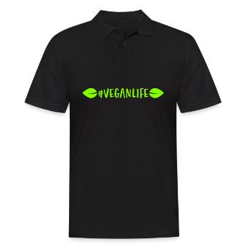 Hashtag Veganlife avec laisse une vie végétalienne - Polo Homme - noir - Devant - Kai (181cm)