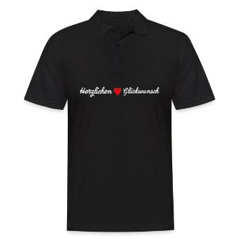 Herzlichen Glückwunsch - Männer Poloshirt - Schwarz - Vorne - Kai (181cm)