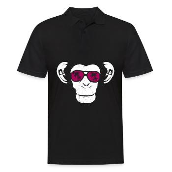 Monkey Affe Urlaub Sonnenbrille Geschenkidee Musi - Männer Poloshirt - Schwarz - Vorne - Kai (181cm)