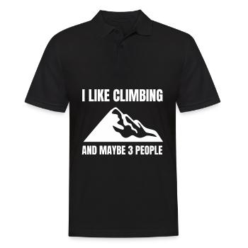 Hiking Mountains Mountain Hiking Mountaineering Mountains - Men's Polo Shirt - black - Front - Kai (181cm)