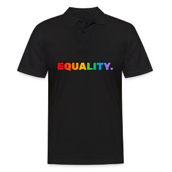 ÉGALITÉ - texte arc-en-ciel - Mois de la fierté LGBT - Polo Homme - noir - Devant - Kai (181cm)