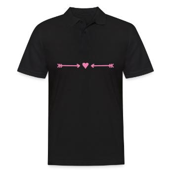 Herz Pfeil Symbole - Männer Poloshirt - Schwarz - Vorne - Kai (181cm)