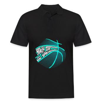 Sport Gesundheit Fitness Basketball - Männer Poloshirt - Schwarz - Vorne - Kai (181cm)
