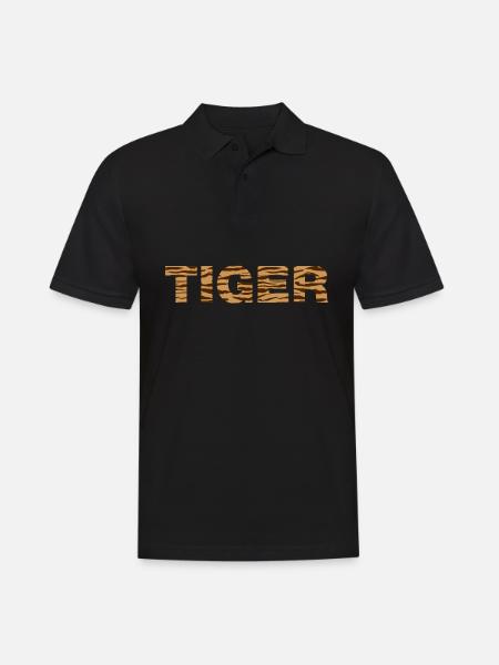 Tiger Animal Print - Men's Polo Shirt - black