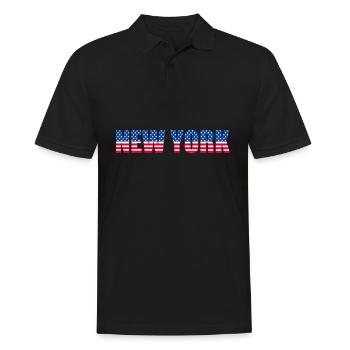 NEW YORK Flag - Men's Polo Shirt - black - Front - Kai (181cm)