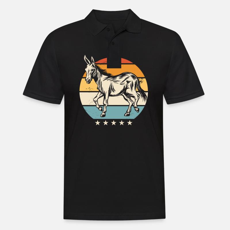 Esel Donkey Tier - Männer Poloshirt - Schwarz