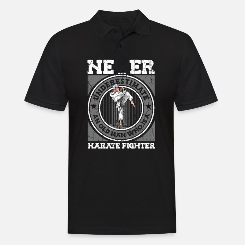 Karate Karatekämpfer Kampfkunst - Männer Poloshirt - Schwarz