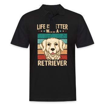 Chien Golden Retriever - Polo Homme - noir - Devant - Kai (181cm)