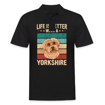 Chien Yorkshire Terrier - Polo Homme - noir - Devant - Kai (181cm)