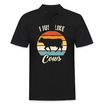Cow Farmer Farm Cows Farmer - Men's Polo Shirt - black - Front - Kai (181cm)