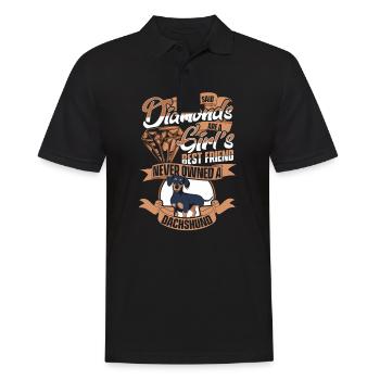 Dackel Hund - Männer Poloshirt - Schwarz - Vorne - Kai (181cm)