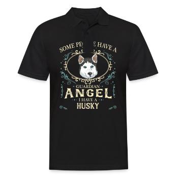 Siberian Husky Hund - Männer Poloshirt - Schwarz - Vorne - Kai (181cm)