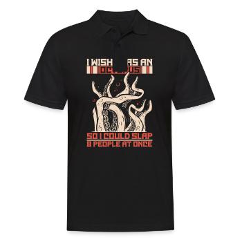 Octopus Kraken Cuttlefish Tier - Männer Poloshirt - Schwarz - Vorne - Kai (181cm)