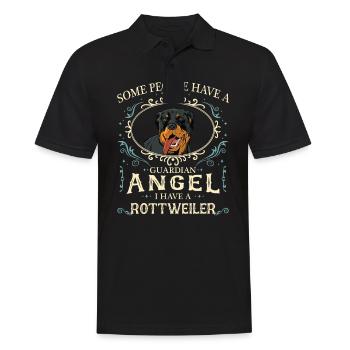 Rottweiler Hund - Männer Poloshirt - Schwarz - Vorne - Kai (181cm)