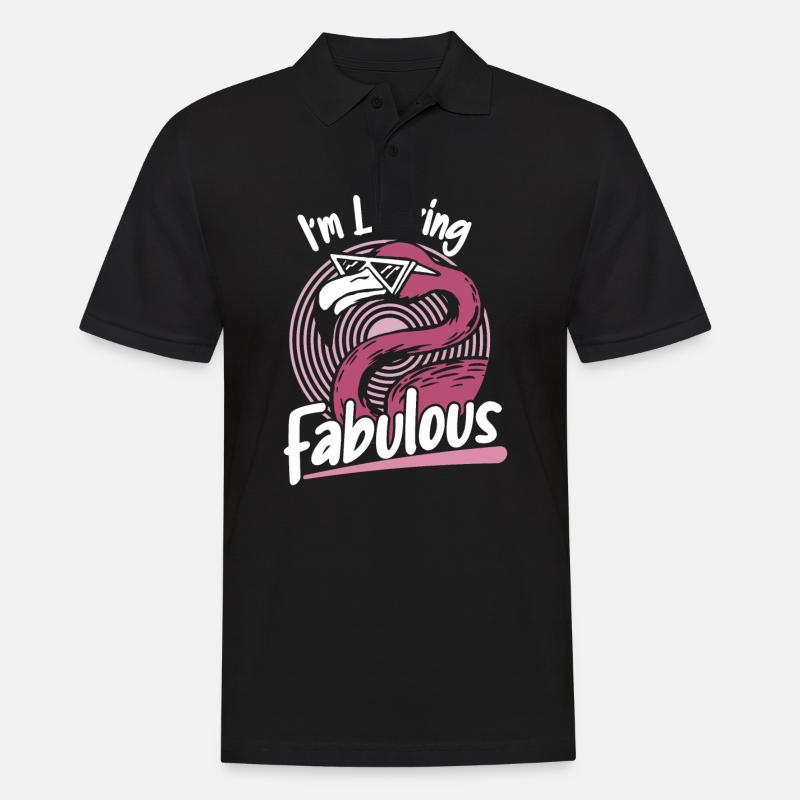 Flamingo Tier Rosa - Männer Poloshirt - Schwarz