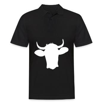 Kuhkopf - Männer Poloshirt - Schwarz - Vorne - Kai (181cm)
