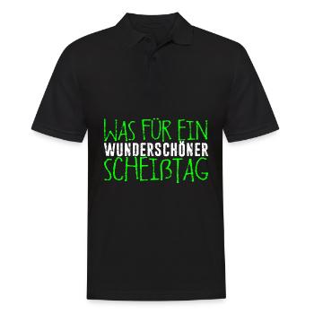 Was Für Ein Wunderschöner Scheißtag Langschläfer - Männer Poloshirt - Schwarz - Vorne - Kai (181cm)