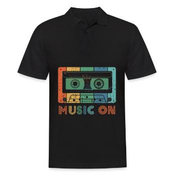 Mixtape Cassettes Musique 90s 80s - Polo Homme - noir - Devant - Kai (181cm)