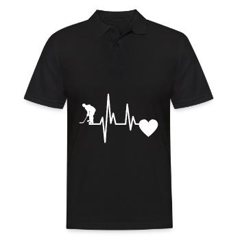 Eishockeyteam Herzschlag Wintersport Eishockey - Männer Poloshirt - Schwarz - Vorne - Kai (181cm)