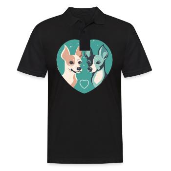 Liebe zu Hunden - Männer Poloshirt - Schwarz - Vorne - Kai (181cm)