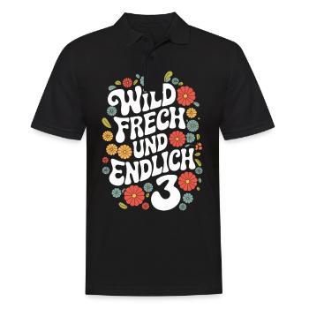 Birthday Gift 3 Years Children's Birthday - Men's Polo Shirt - black - Front - Kai (181cm)