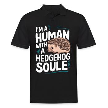 Igel Stachelig Tier Igel - Männer Poloshirt - Schwarz - Vorne - Kai (181cm)