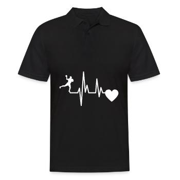 Handball EKG Herzschlag Handballspieler Handballer - Männer Poloshirt - Schwarz - Vorne - Kai (181cm)
