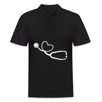 Doktor Arzt Herz Krankenschwester Doctor Geschenk - Männer Poloshirt - Schwarz - Vorne - Kai (181cm)