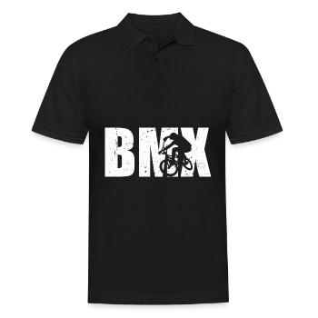BMX cooles Retro Fan Geschenk Motiv für Junge Mädc - Männer Poloshirt - Schwarz - Vorne - Kai (181cm)