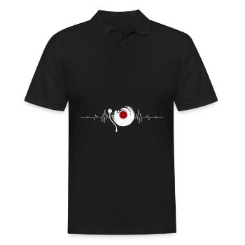 Vinyl Herzschlag Vinyl Schallplatte Musik Puls - Männer Poloshirt - Schwarz - Vorne - Kai (181cm)