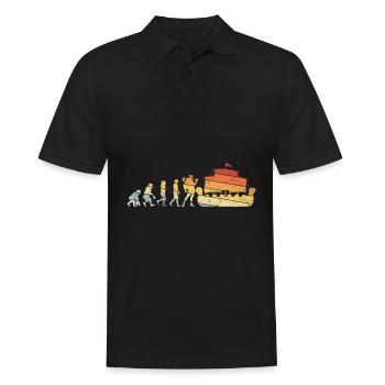 Evolution Design Affe Barbar Geschenk für Vikinger - Männer Poloshirt - Schwarz - Vorne - Kai (181cm)