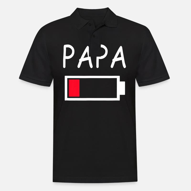 Papa Battery Empty Daddy Battery Dad Battery - Männer Poloshirt - Schwarz