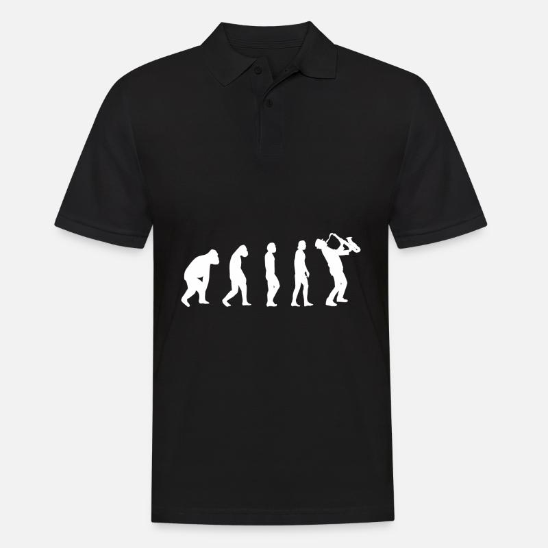 Saxophon Musik Instrument Evolution Saxophonist - Männer Poloshirt - Schwarz