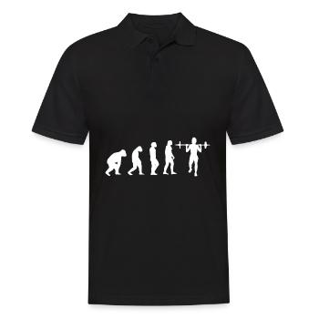 Evolution Bodybuilding Fitness Sport Training - Männer Poloshirt - Schwarz - Vorne - Kai (181cm)