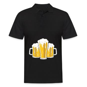 Bier Bierkrug Maßkrug Biergarten Bierglas Geschenk - Männer Poloshirt - Schwarz - Vorne - Kai (181cm)