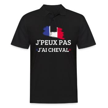 Ich kann, ich habe ein Pferd - Männer Poloshirt - Schwarz - Vorne - Kai (181cm)